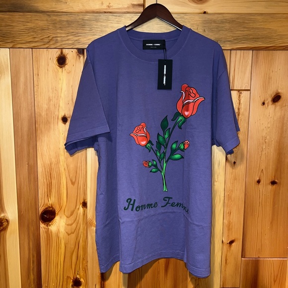 NEW Men’s Homme + Femme Roses Heavyweight Tee T-Shirt 3XL XXXL NWT *Made in USA* - Picture 1 of 10